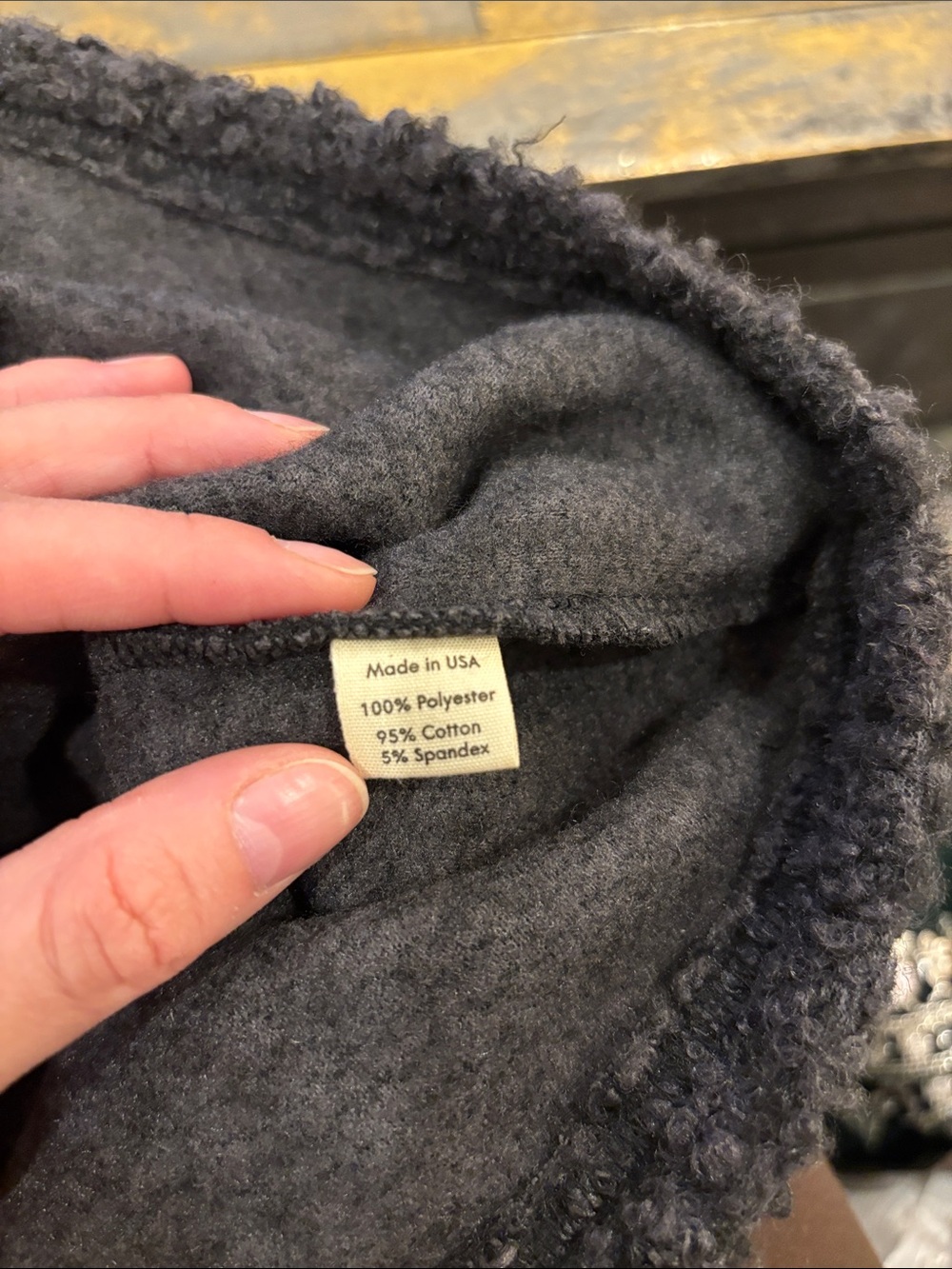 Donni Grey Sherpa Half-Zip Sweater with pearl zip - Picture 6 of 6